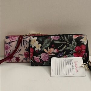Imoshion NWT Floral Clutch Set - Black and Pink romantic feminine